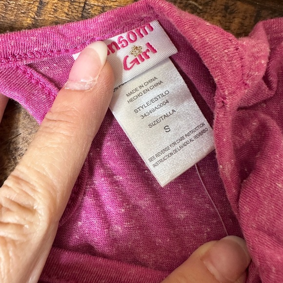 Ransom Girls S Small Pink Fleur De Lis Top - Picture 2 of 3